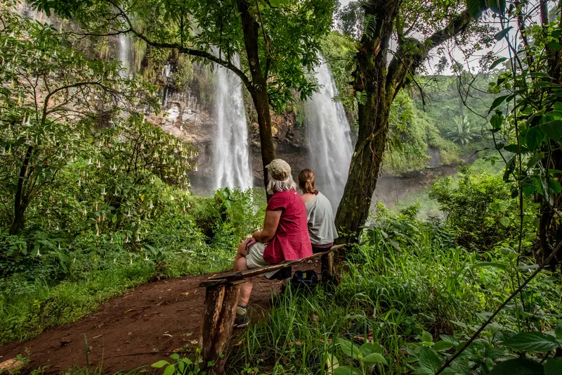 Relaxation Spot with an amazing view at the second Waterfall at the Sipi Falls