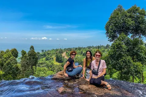 enjoying the view at the second Sipi Waterfall