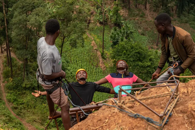relax when you are rappelling sipi falls uganda