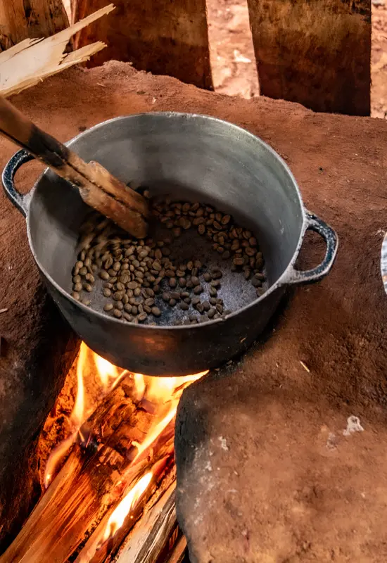 roasting coffee traditional style