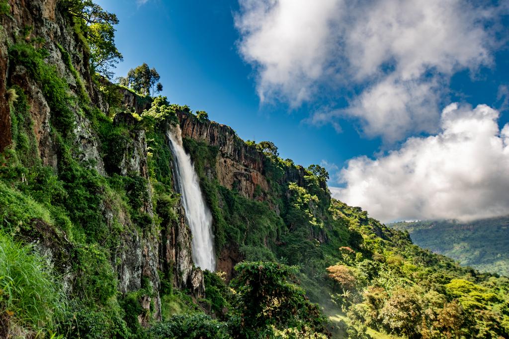 great view of the majestic sisiyi falls from the hiking trail